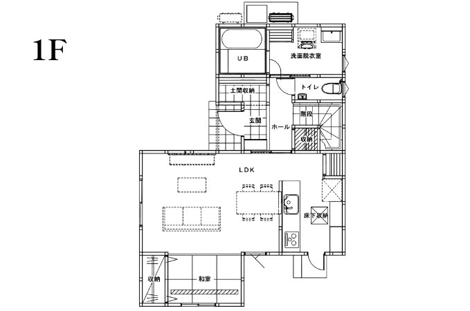 【松山市南吉田町】 ◆32坪 4LDK・ブラックモダン × 上質空間の家◆の間取り図