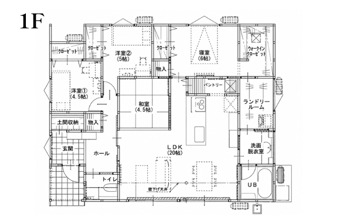 【今治市郷新屋敷町】 ◆31坪4LDK・大容量収納×平屋◆の間取り図