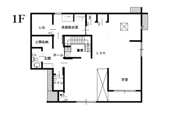【松山市平井町】 ◆32坪3LDK・回遊動線×書斎◆の間取り図